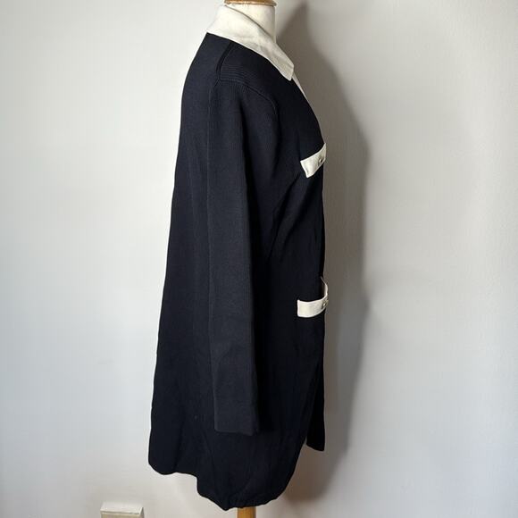 J. Crew Contrast Trim Black Sweater Dress - Picture 6 of 8